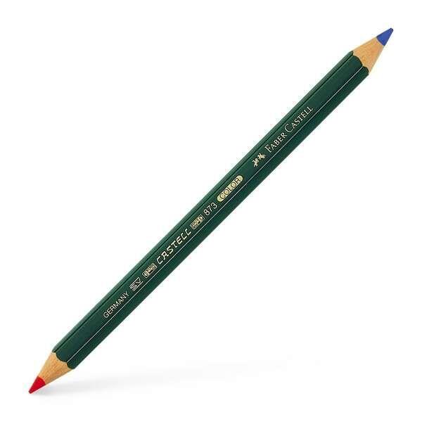 Lápis Bicolor Grosso FABER-CASTELL Castell Color 873 (12 unidades - Vermelho/Azul)