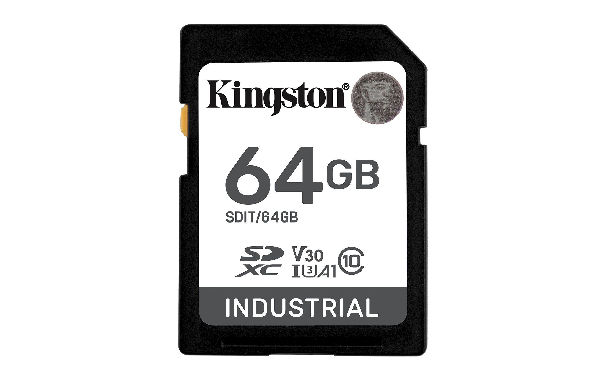 Cartão de Memória KINGSTON Industrial SDIT/64GB (64GB - Classe 10 - 100 MB/s - Preto)