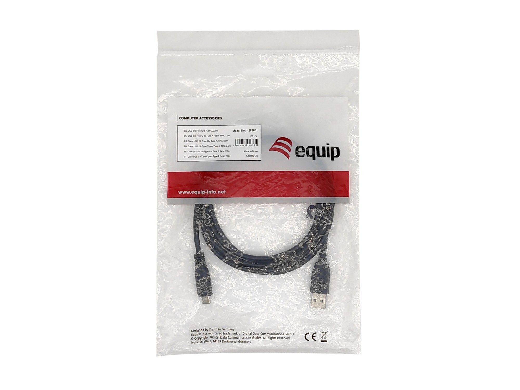 Cabo USB Type-A para USB-C EQUIP 128830 (0,3 m - USB-A macho - USB-C macho - Preto), miniatura 3