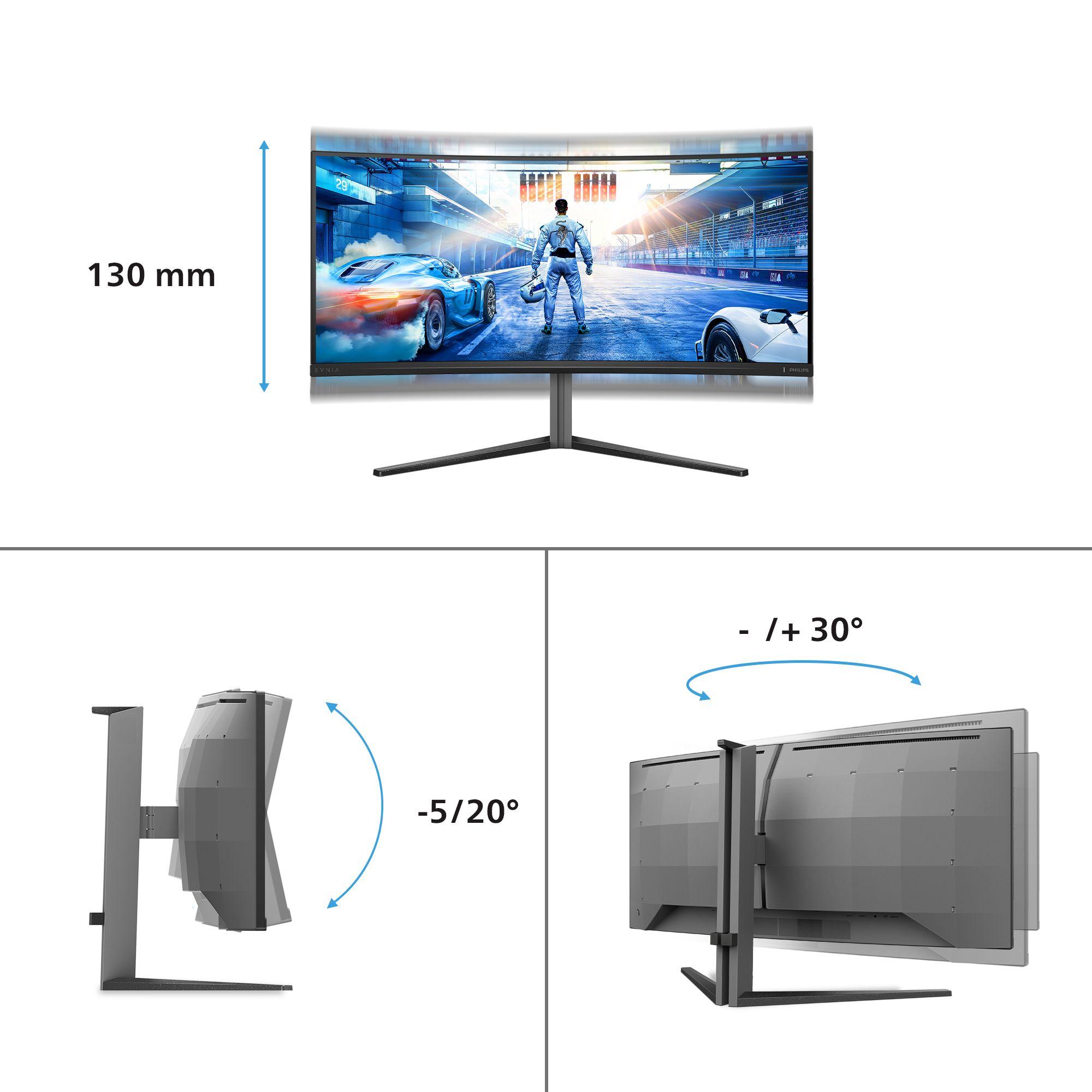 Monitor PHILIPS Evnia 6000 34M2C6500/00 (34" - QD-OLED - 175 Hz - Cinzento) — miniatura 3