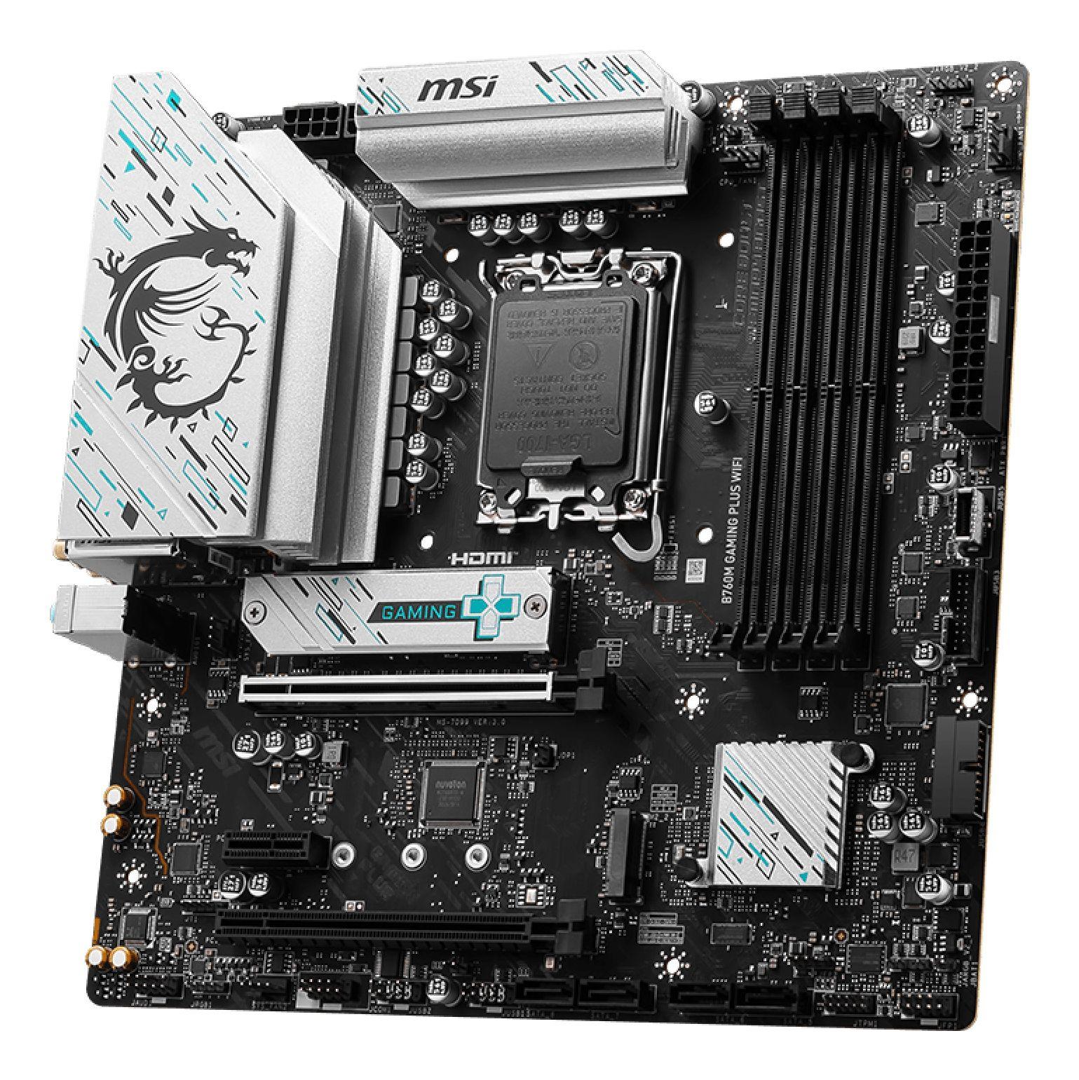 Motherboard MSI B760M GAMING PLUS WIFI (LGA 1700 - micro-ATX - Duplo canal) — miniatura 3