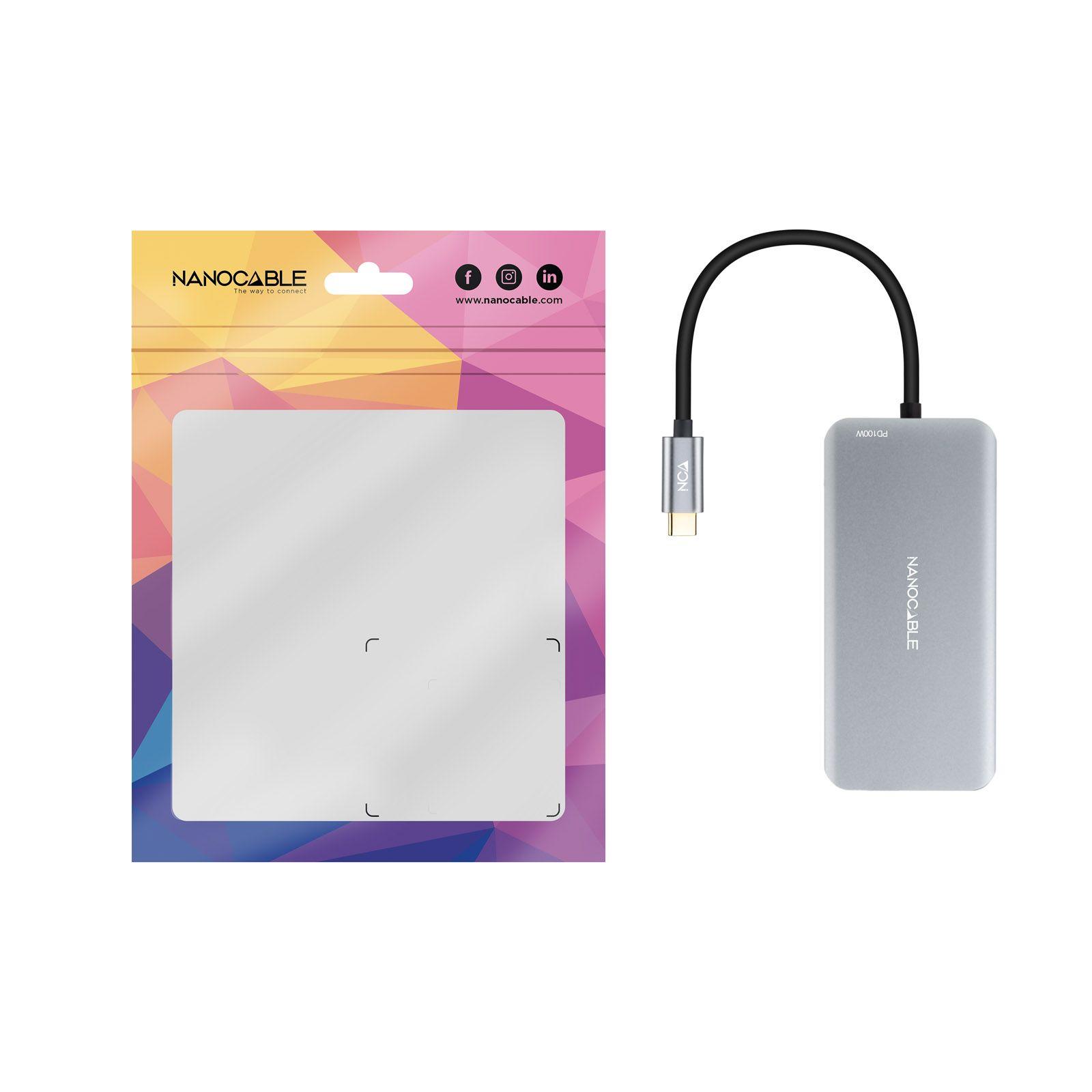 Hub USB-C NANOCABLE 10.16.1009 (0,15 m - Cinzento) — miniatura 3
