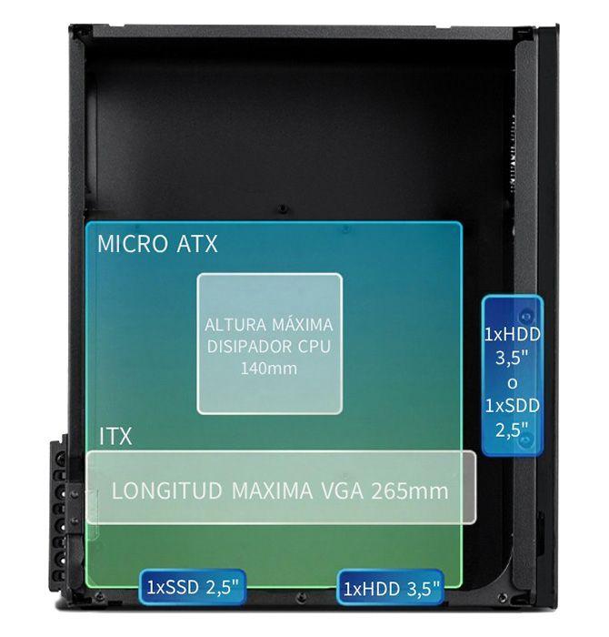 Caixa de Computador COOLBOX M870 (ITX, Micro ATX - 500 W - Midi Tower - Preto) — miniatura 8