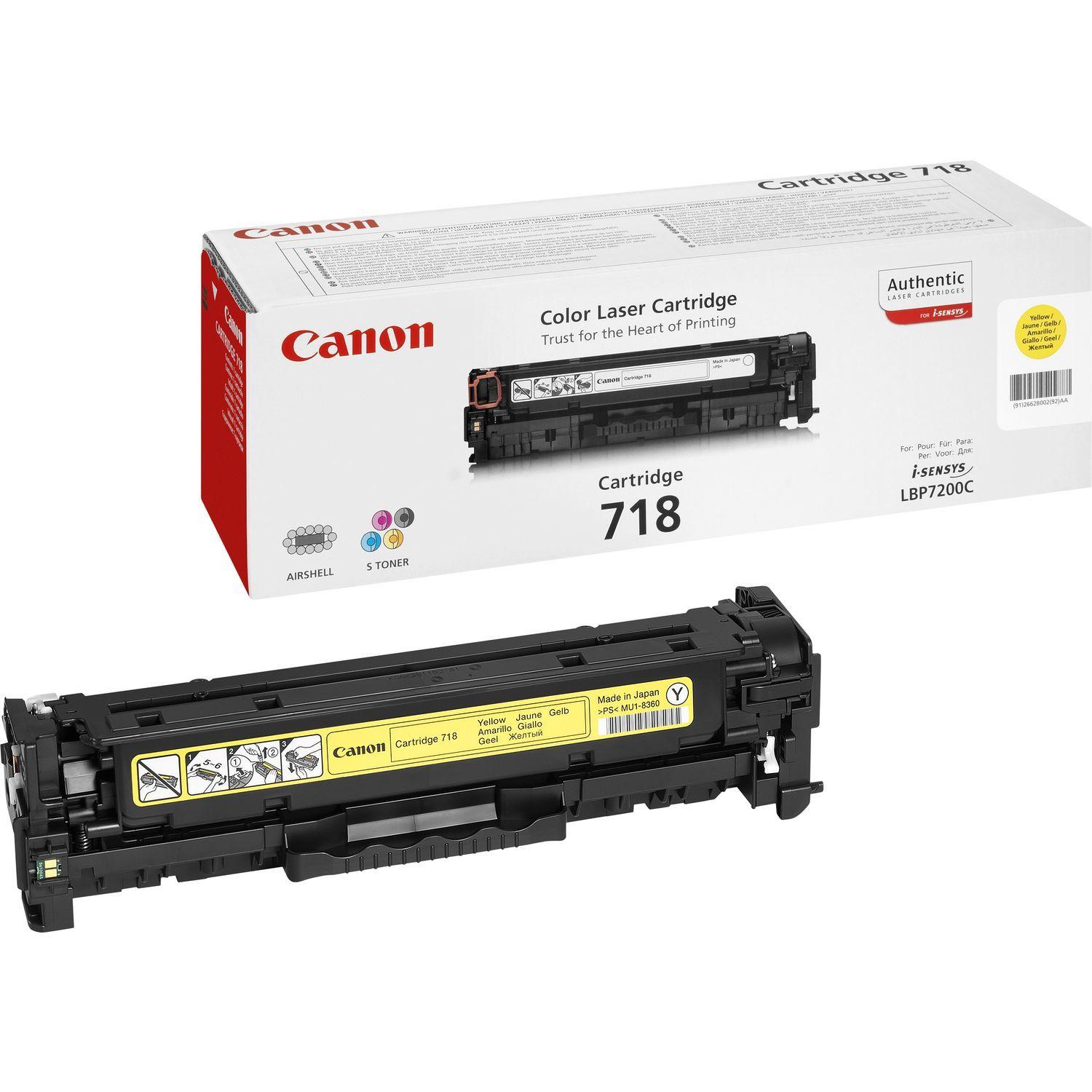 Toner CANON 718Y (2900 páginas - Amarelo)