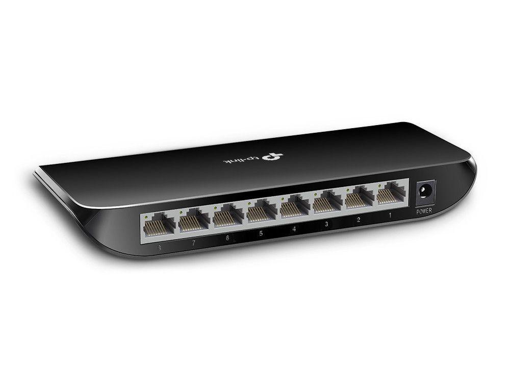 Switch TP-LINK TL-SG1008D V8 (Gigabit Ethernet - 2 MB - 16 Gbit/s - Preto) — miniatura 3