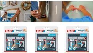 Fitas Aderentes Adesivas TESA Powerstrips CLICK MEDIUM (Branco)