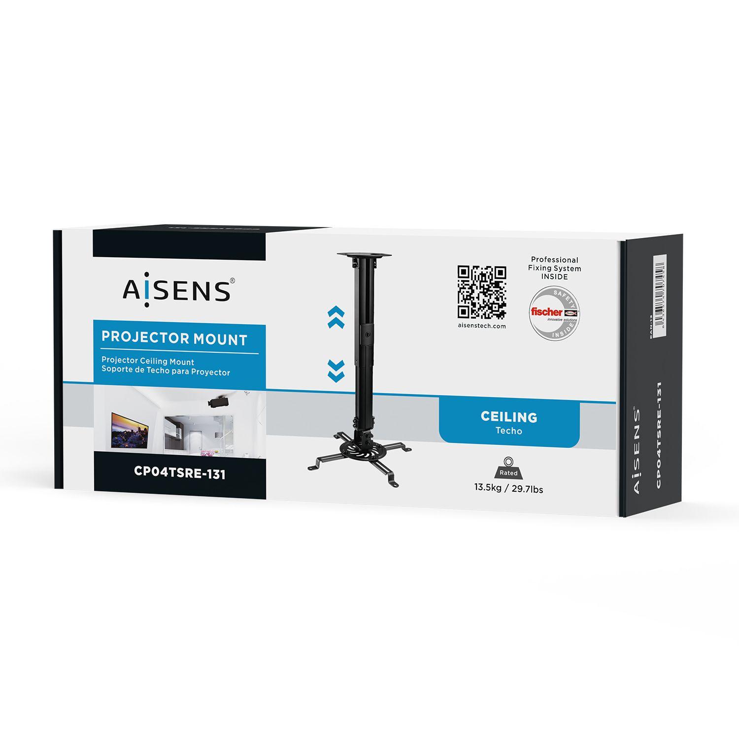 Suporte de Teto para Projetor AISENS CP04TSRE-131 (320 x 320 mm - 54 x 54 mm - 13,5 kg - Preto), miniatura 5