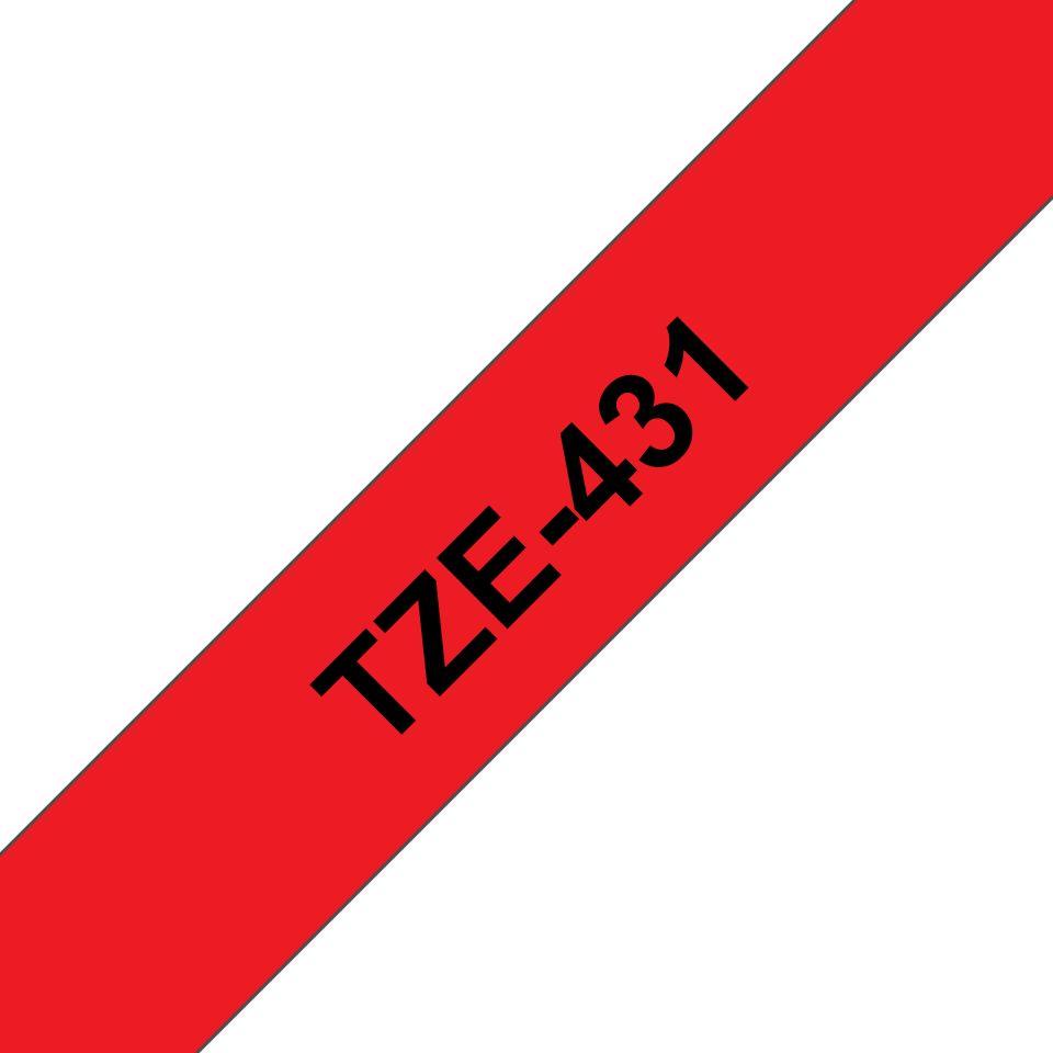 Fita de Etiquetas BROTHER TZe-431 (Preto sobre Vermelho)