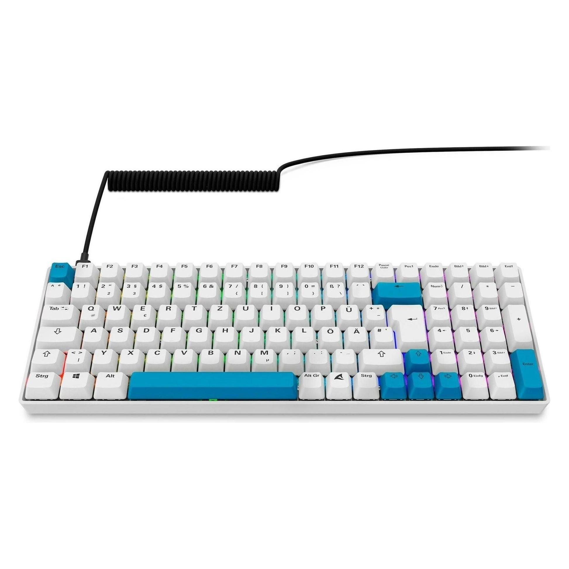 Teclado SHARKOON SKILLER SGK50 S2 PBT (Alemão - Gateron Yellow - RF Wireless - Branco/Amarelo), miniatura 4