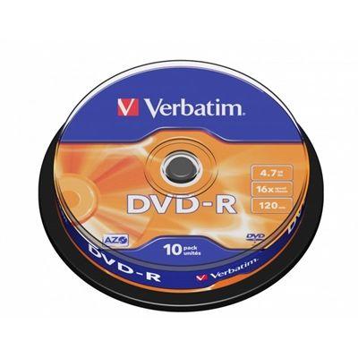 Discos Graváveis VERBATIM DVD-R (4,7 GB - 16x - Pack de 10)