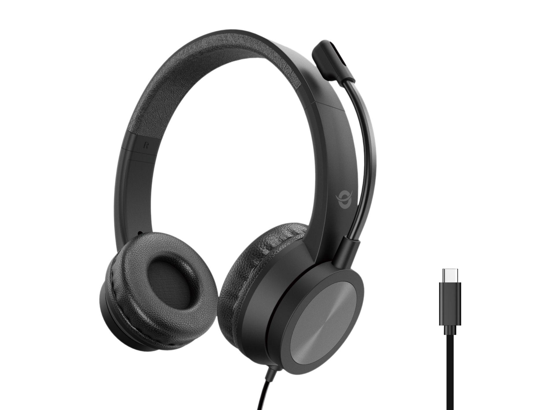 Headset CONCEPTRONIC POLONA05BC (Binaural - Com fios - Circum-aural - Preto)