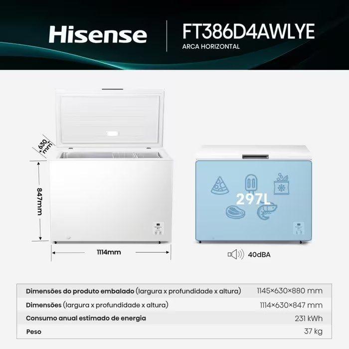 Arca Horizontal Independente HISENSE FT386D4AWLYE (Altura 84,7 cm - 85 cm - 111 cm - Branco) — miniatura 3