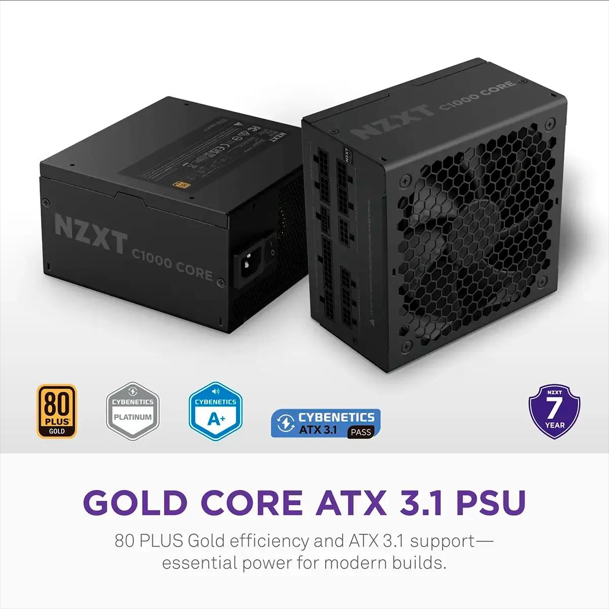 Fonte de Alimentação NZXT C1000 Gold Core (ATX - 1000 W - 80 PLUS Gold - Preto), miniatura 2