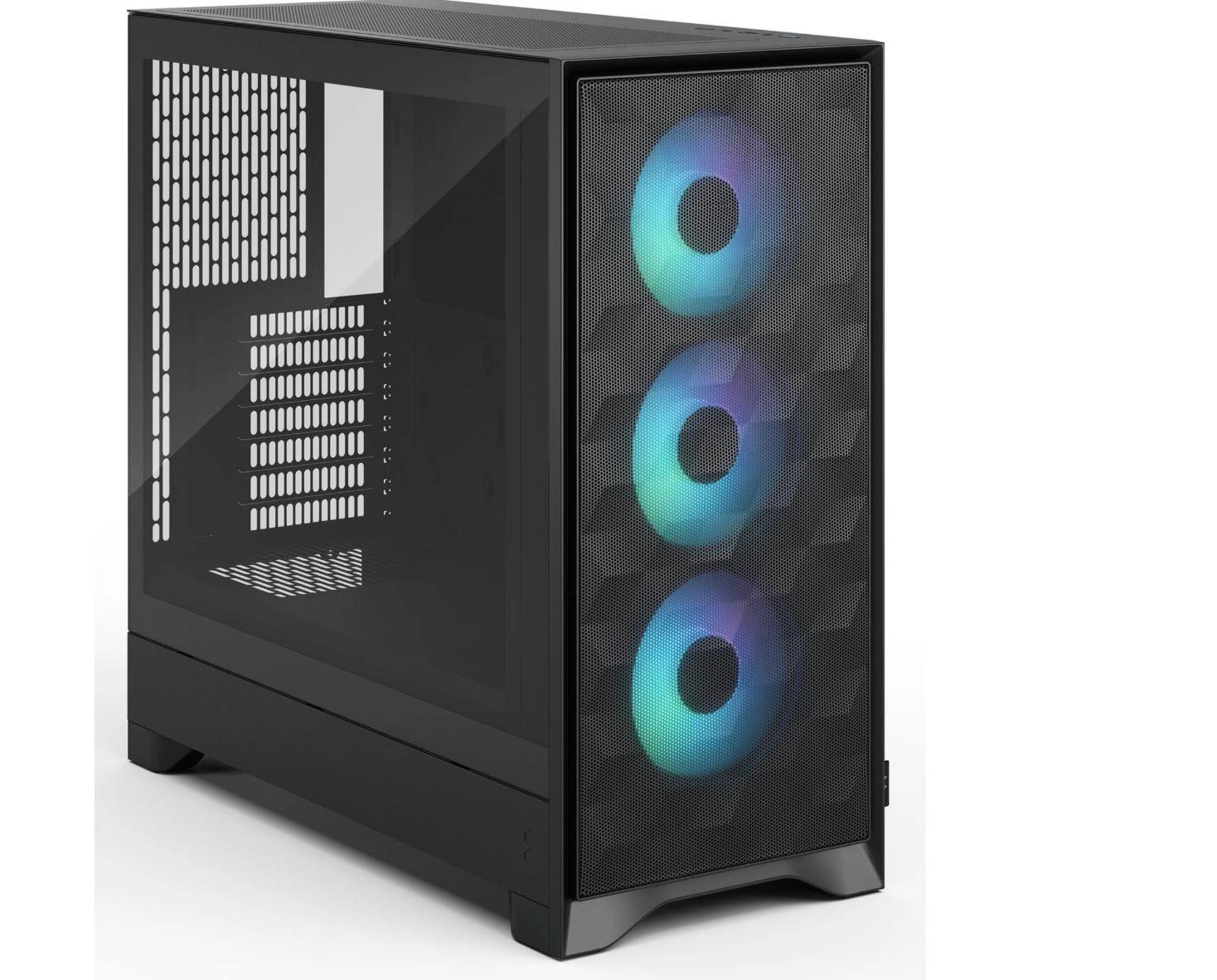 Caixa ATX FRACTAL DESIGN Pop 2 Air Black TG RGB (ATX, Micro ATX, Mini-ITX - Midi Tower - Aço - Preto)