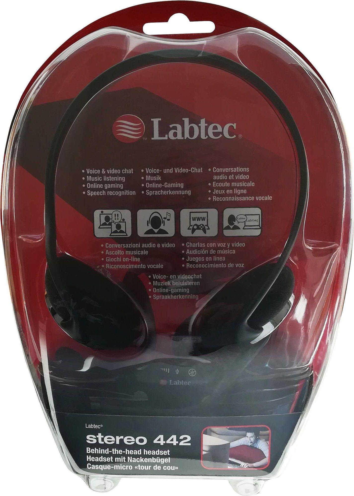 Headset LOGITECH Labtec Stereo 442 (Binaural - Com fios - 3 cm - Preto)