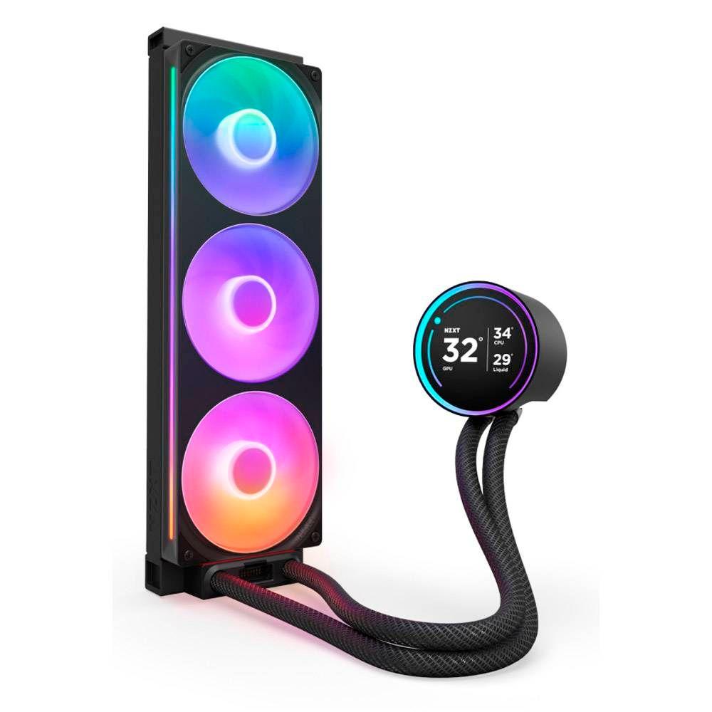Sistema de Refrigeração Líquida All-in-One NZXT Kraken Elite 360 RGB (120 mm - 3 ventoinhas - 2400 RPM - Preto) — miniatura 3