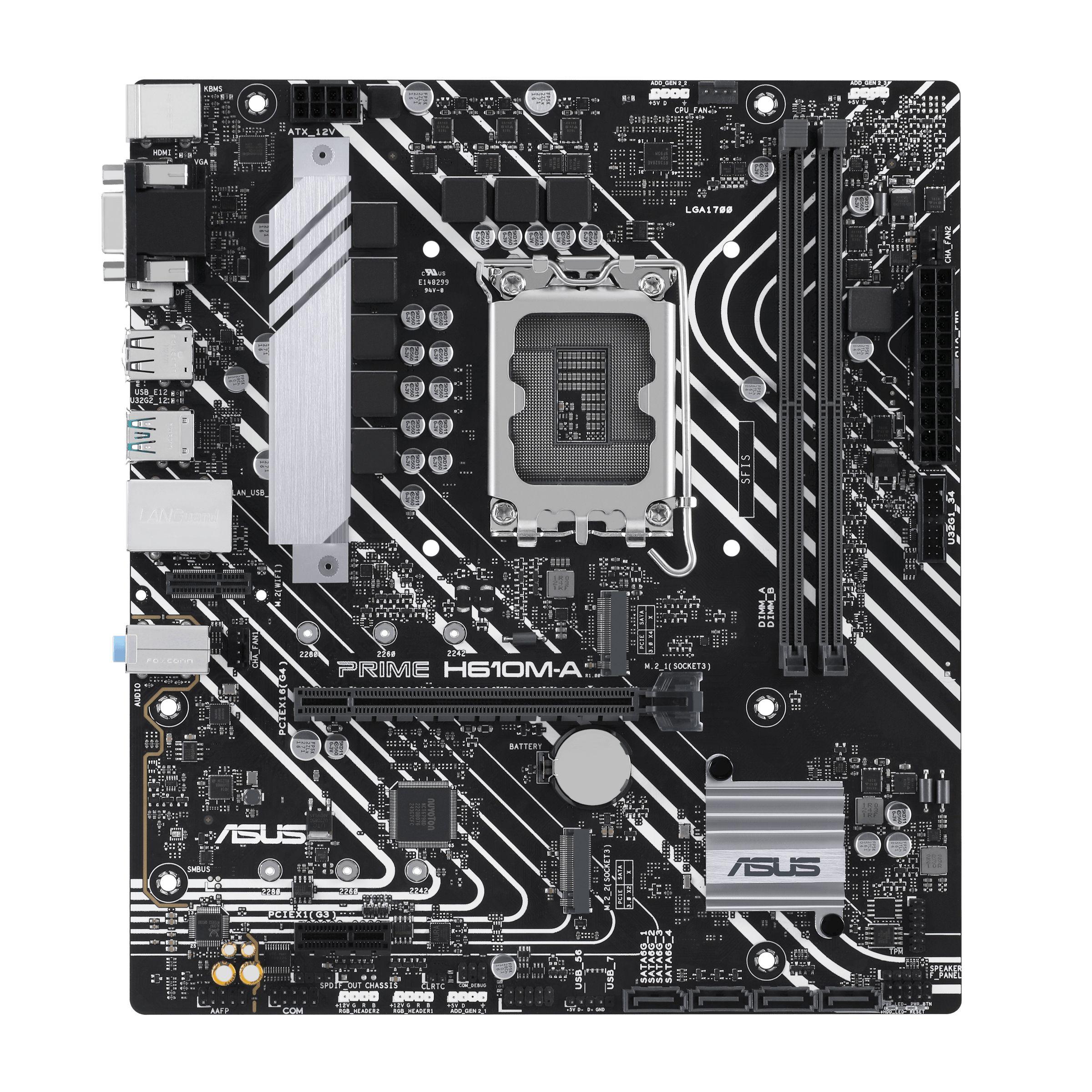 Motherboard ASUS PRIME H610M-A-CSM (LGA 1700 - micro ATX - Duplo canal)