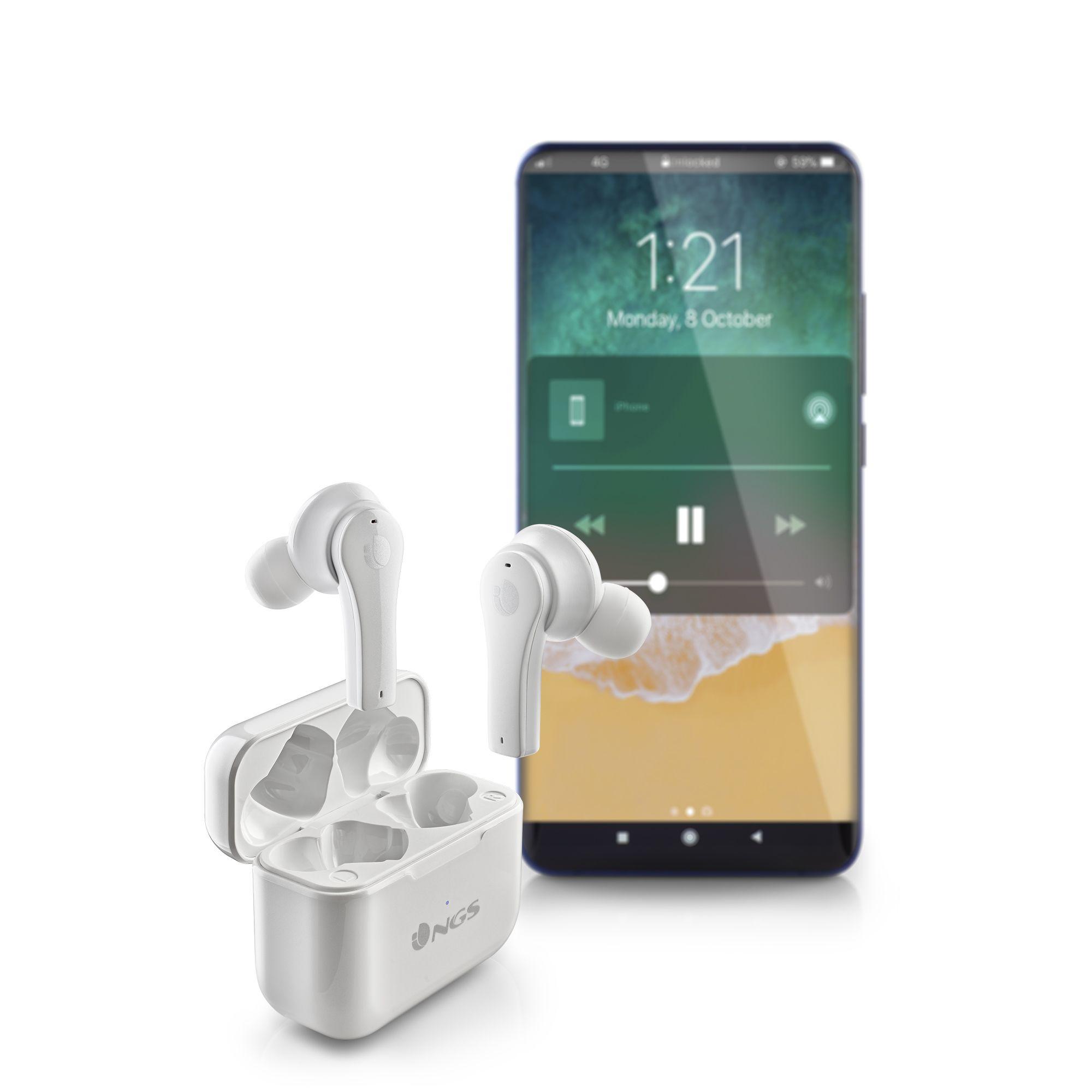 Auscultadores NGS ARTICA BLOOM (Binaural - Sem fios - Intra-aural - Branco), miniatura 5
