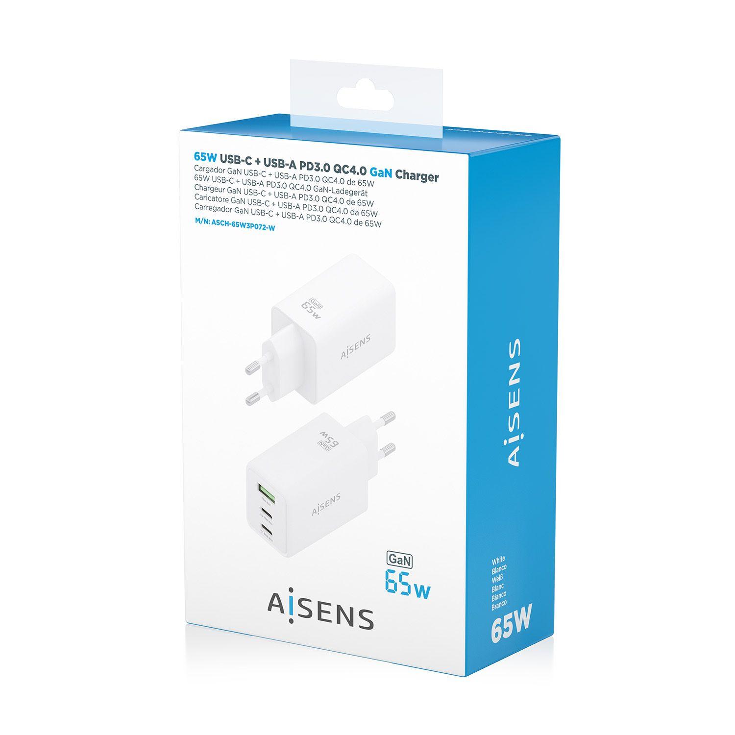 Carregador de Parede AISENS ASCH-65W3P072-W (65 W - 45 W - Tipo C - Branco), miniatura 7