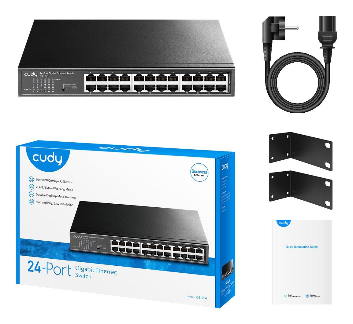 Switch CUDY GS1024 (Gigabit Ethernet - 0,5 MB - 48 Gbit/s - Preto) — miniatura 3