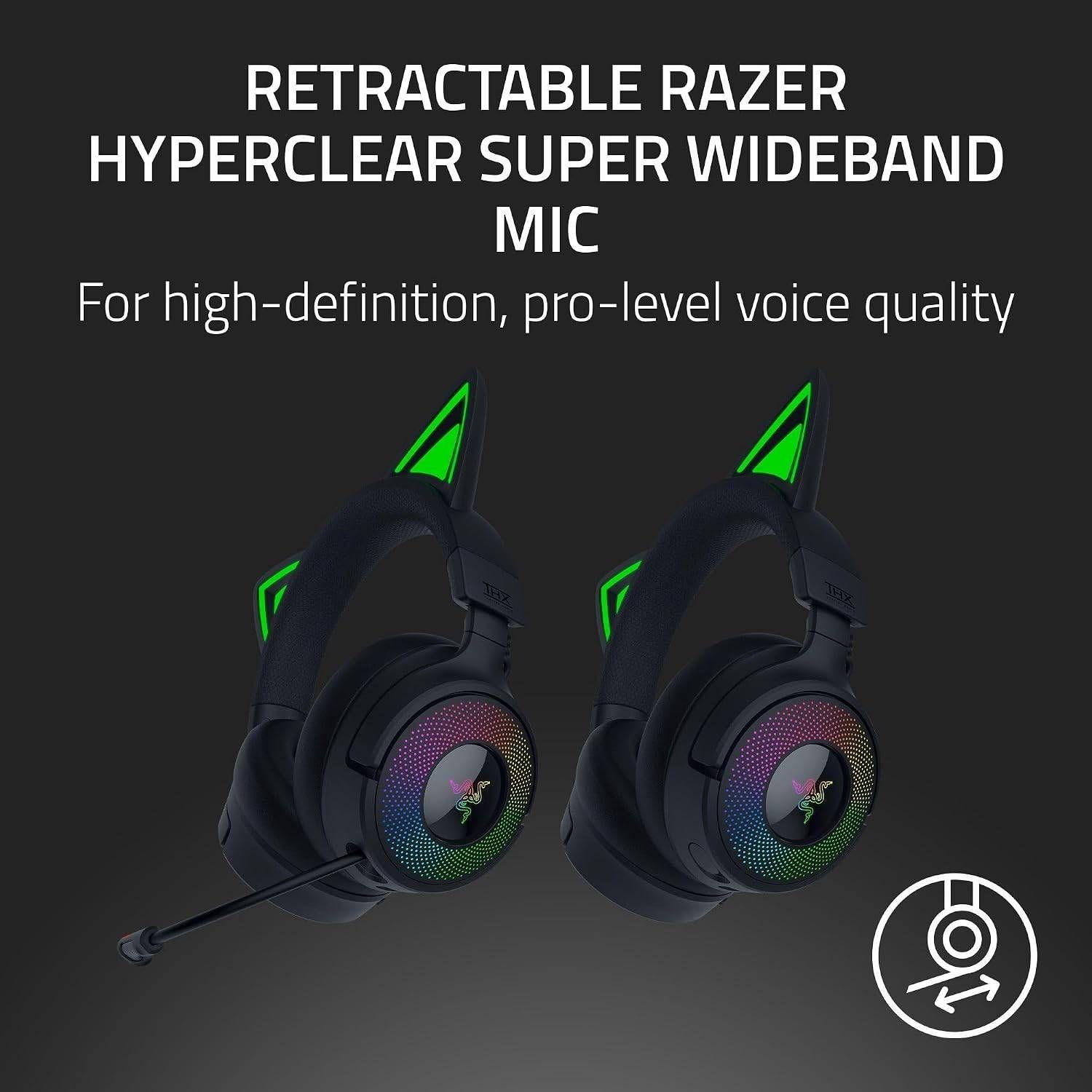 Headset Gaming RAZER Kraken Kitty V3 Pro (Binaural - Com fios e sem fios - Circum-aural - Preto), miniatura 5