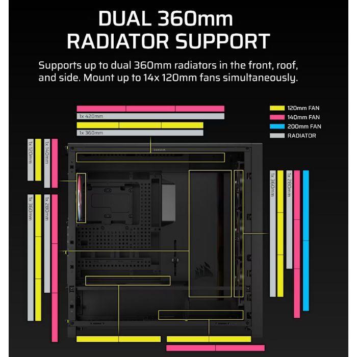 Caixa PC CORSAIR FRAME 5000D RS ARGB (2.5" - Plástico, aço, vidro temperado - Multicolor - Preto) — miniatura 3