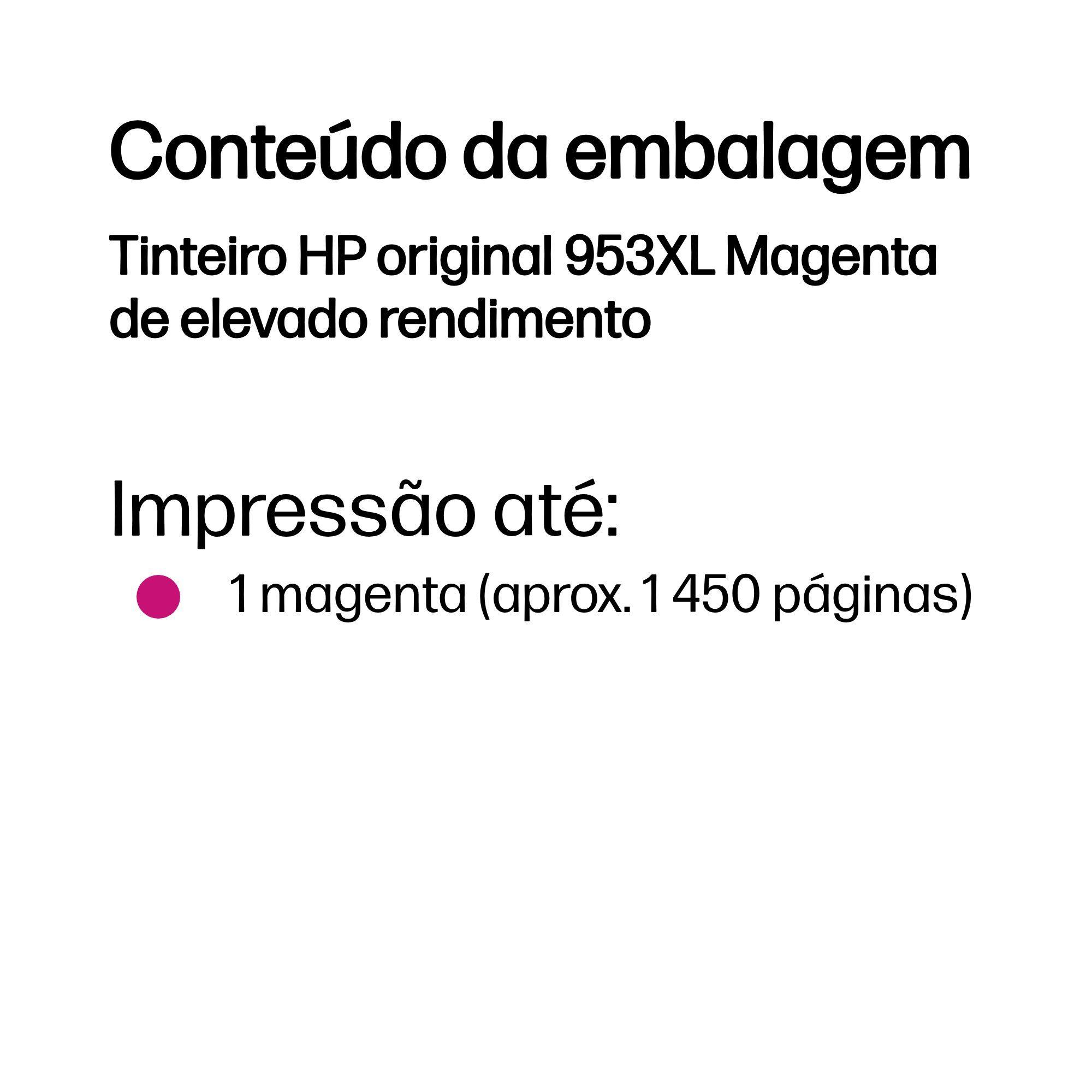 Tinteiro HP 953XL F6U17AE (1450 páginas - Magenta), miniatura 3
