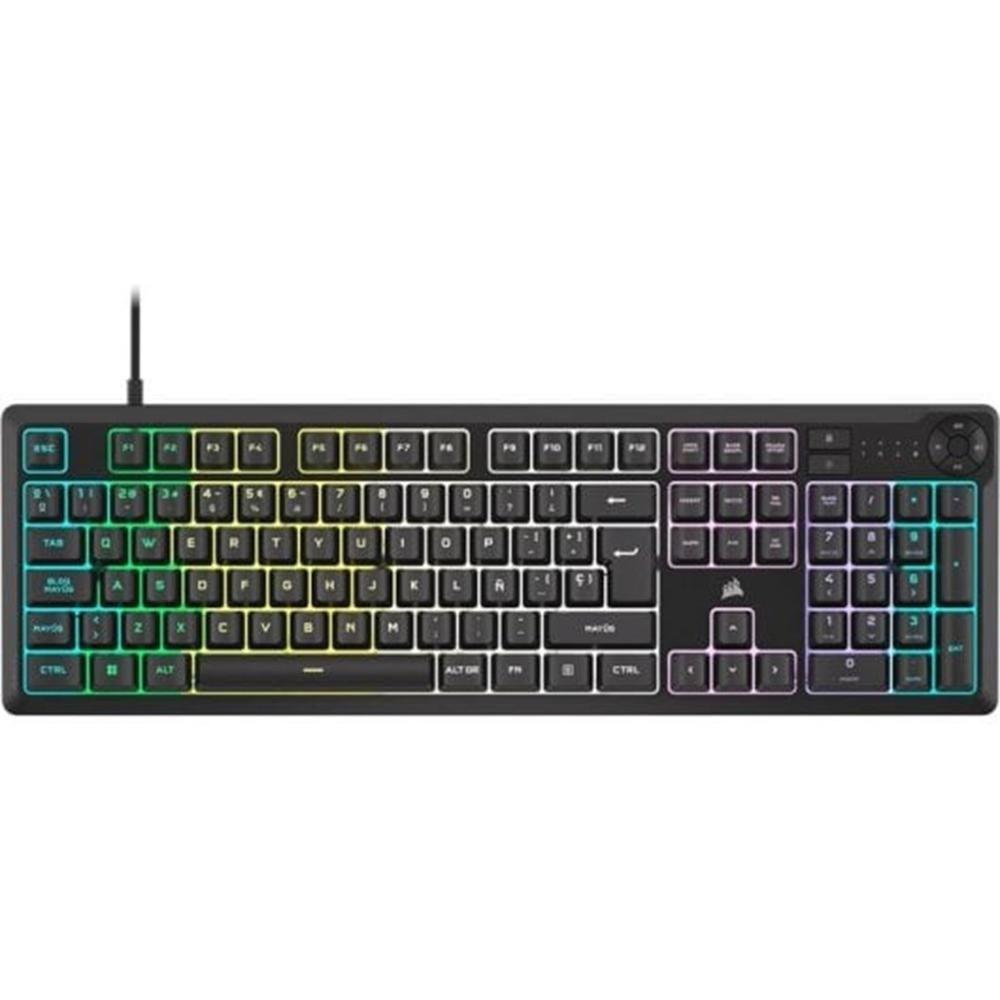 Teclado CORSAIR K55 CORE RGB (Espanhol - Interruptor de tecla mecânico - Tamanho completo - Preto)