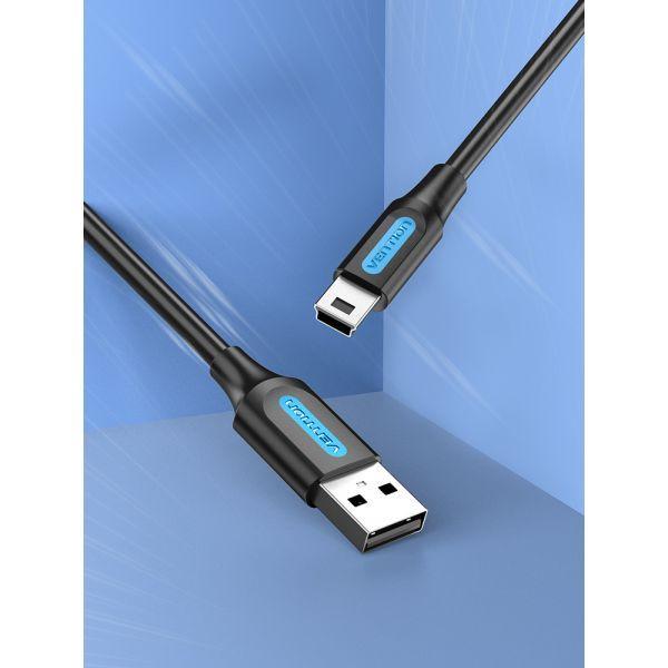Cabo USB VENTION COMBI (3 m - Mini-USB B macho - USB-A macho - Preto) — miniatura 3