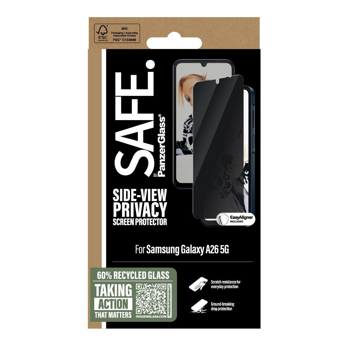 Película de Proteção de Ecrã PANZERGLASS SAFE. by 2-Way Privacy para Samsung Galaxy A26 5G (Samsung Galaxy A26 5G - Samsung - Transparente) — miniatura 3