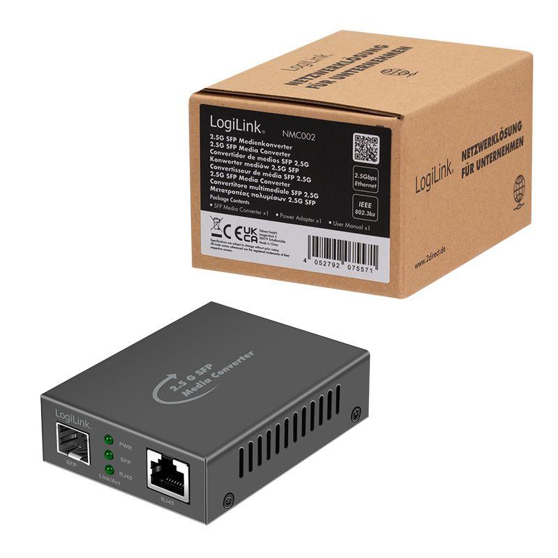 Conversor de Média LOGILINK NMC002 (2500 Mbit/s - Preto) — miniatura 9