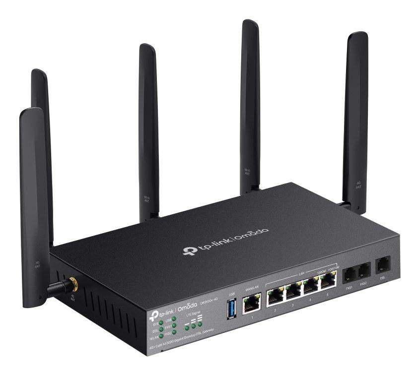 Router TP-LINK Omada DR3650V-4G (2402 Mbit/s - Dual-band - Gigabit Ethernet - Preto) — miniatura 3