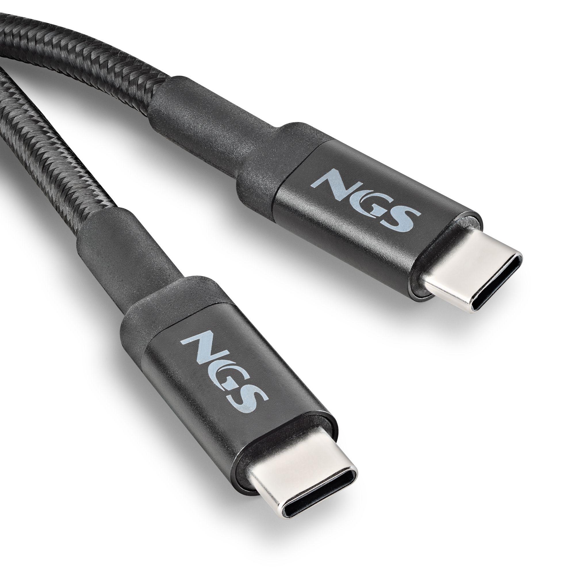 Cabo USB-C NGS KNOT100W-2 (2 m - USB C - Preto) — miniatura 2