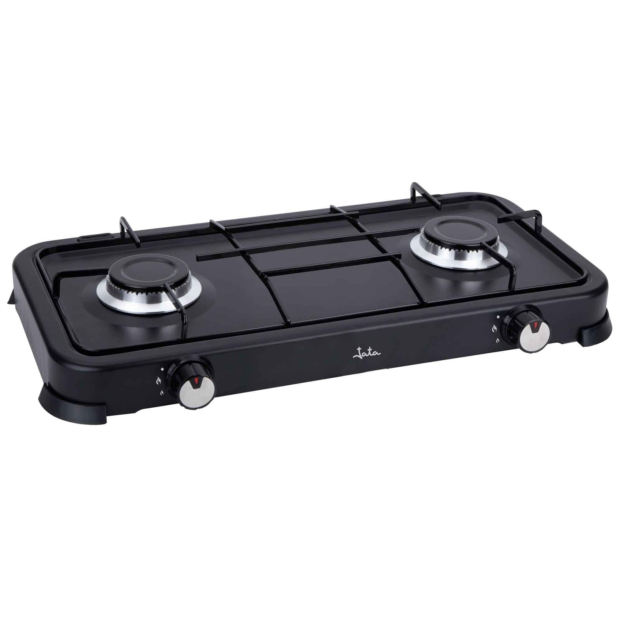 Fogão Portátil JATA JECG2702 (2 zonas - Rotativo - Encastre - Preto)