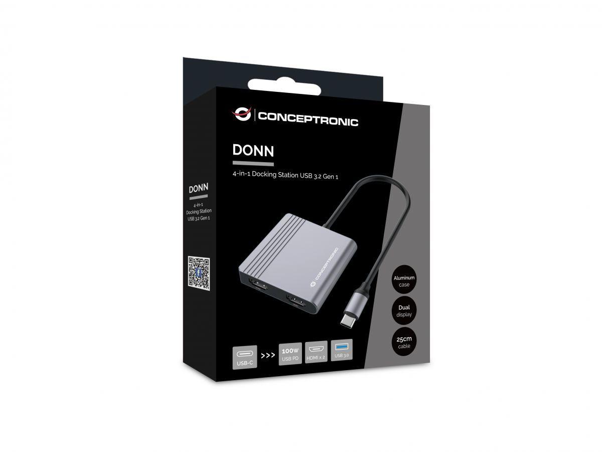 Hub USB-C CONCEPTRONIC DONN13G (0,25 m - Cinzento) — miniatura 5