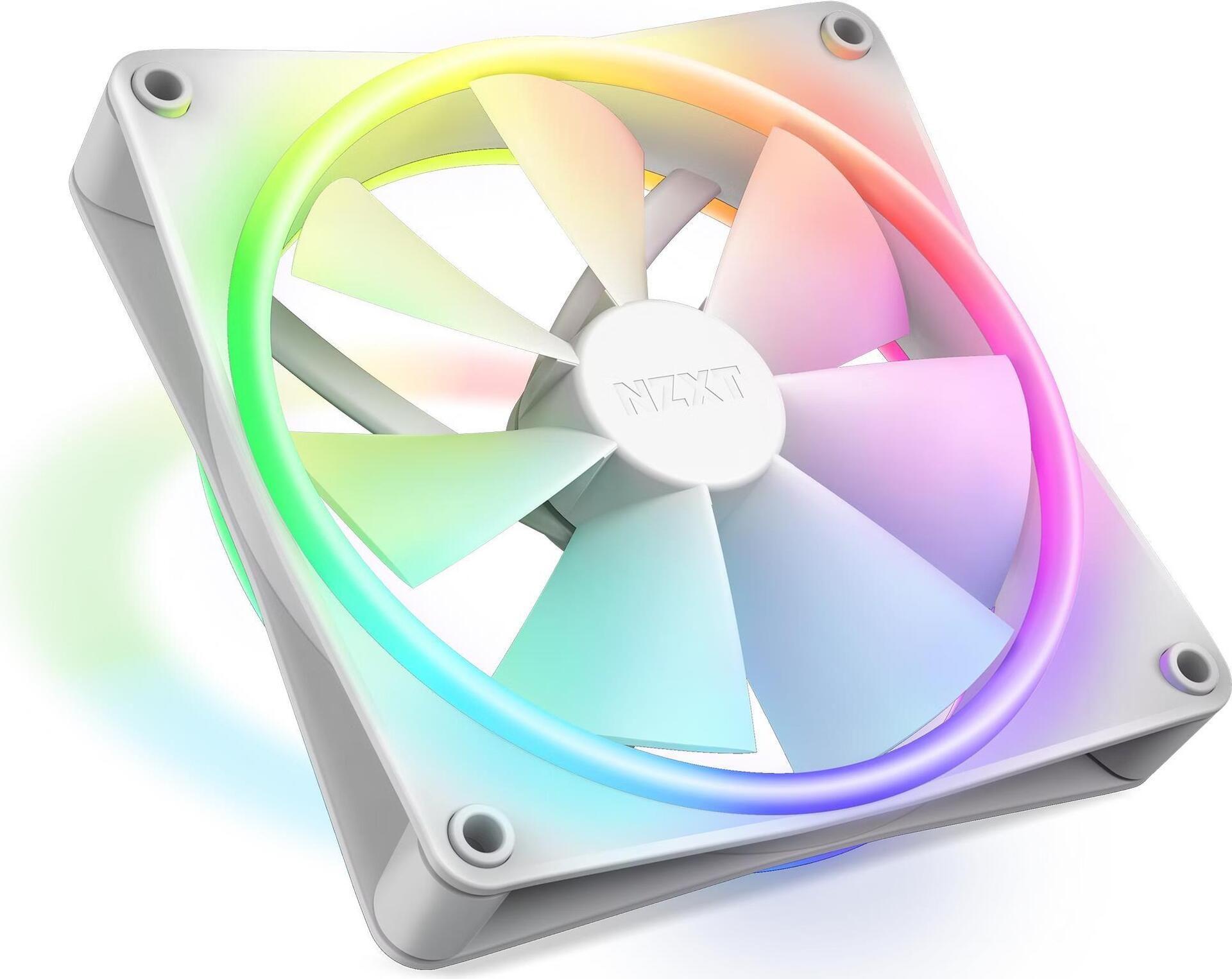 Ventoinha de Caixa NZXT F140 RGB DUO (Plástico e borracha - Azul, verde e vermelho - 3,12 W - Branco)
