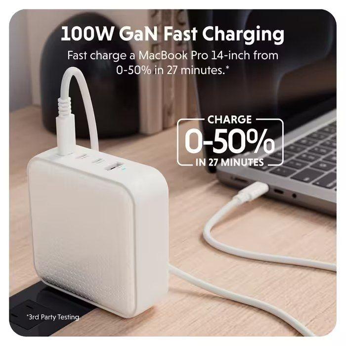 Carregador de Viagem HYPER HJ1002WHWWGL (100 W - Versão 3.0 - Até 100 W - Branco) — miniatura 4