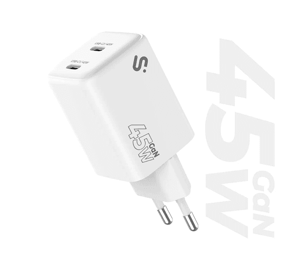 Carregador de Parede SUBBLIM SUBCHG-6G4520 (45 W - Power Delivery 3.0 - GaN - Branco)