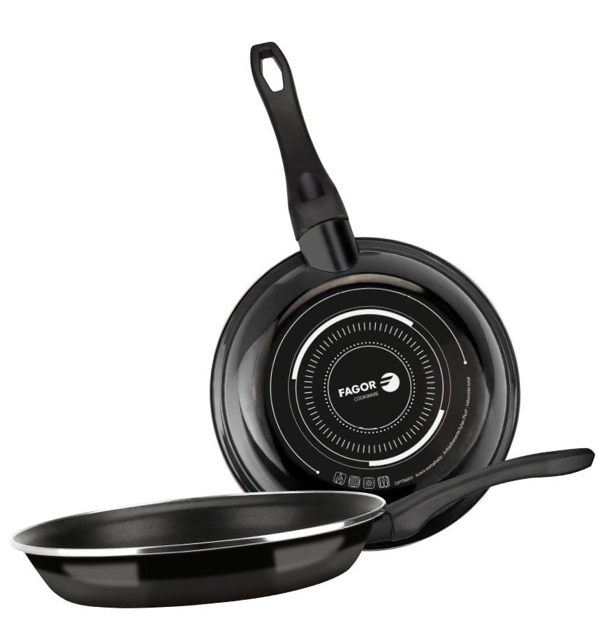 Conjunto de Frigideiras FAGOR Optimaz (Acero - 20 cm e 24 cm - Preto)