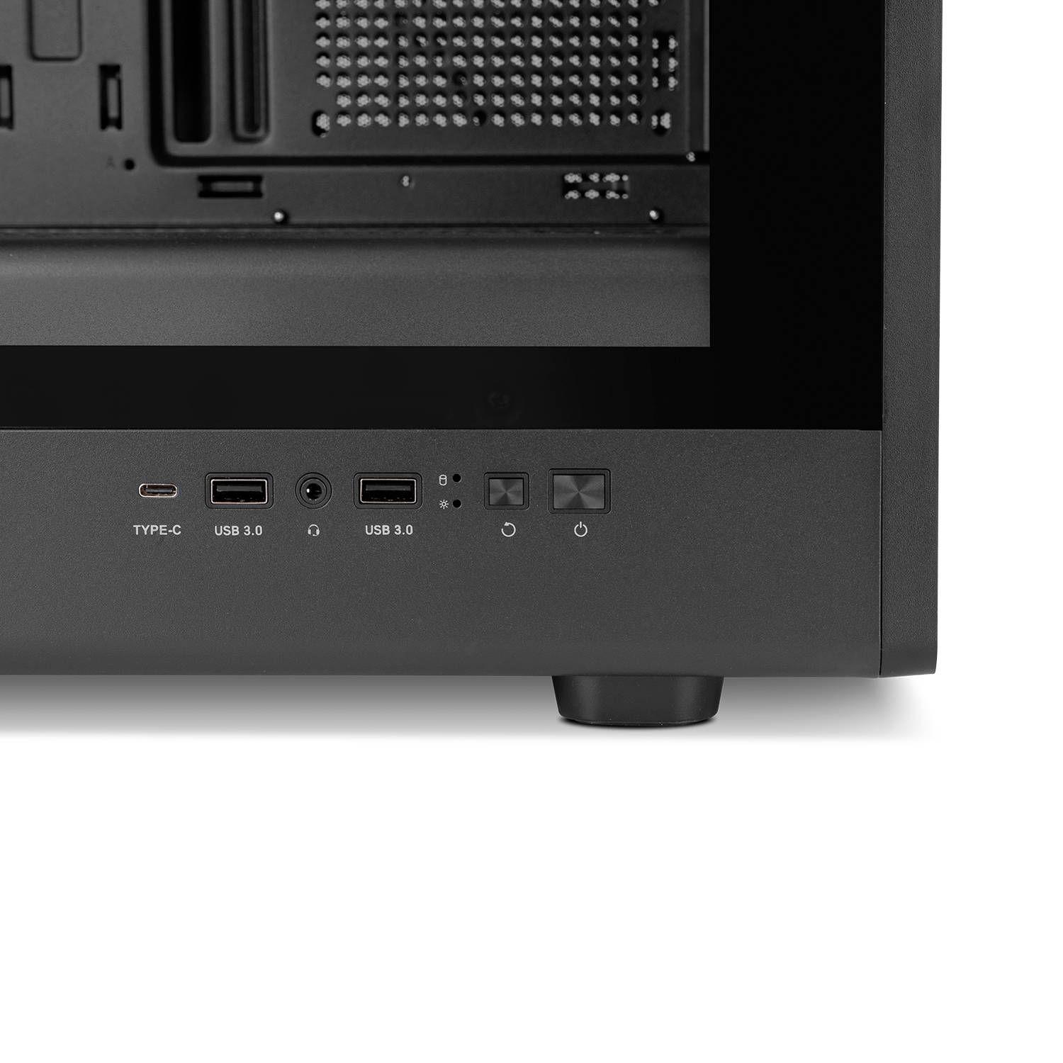 Caixa PC Gaming NOX Hummer Aero Hyperflow ARGB (ATX, ITX, Micro ATX - Midi Tower - 17,4 cm - Preto) — miniatura 5
