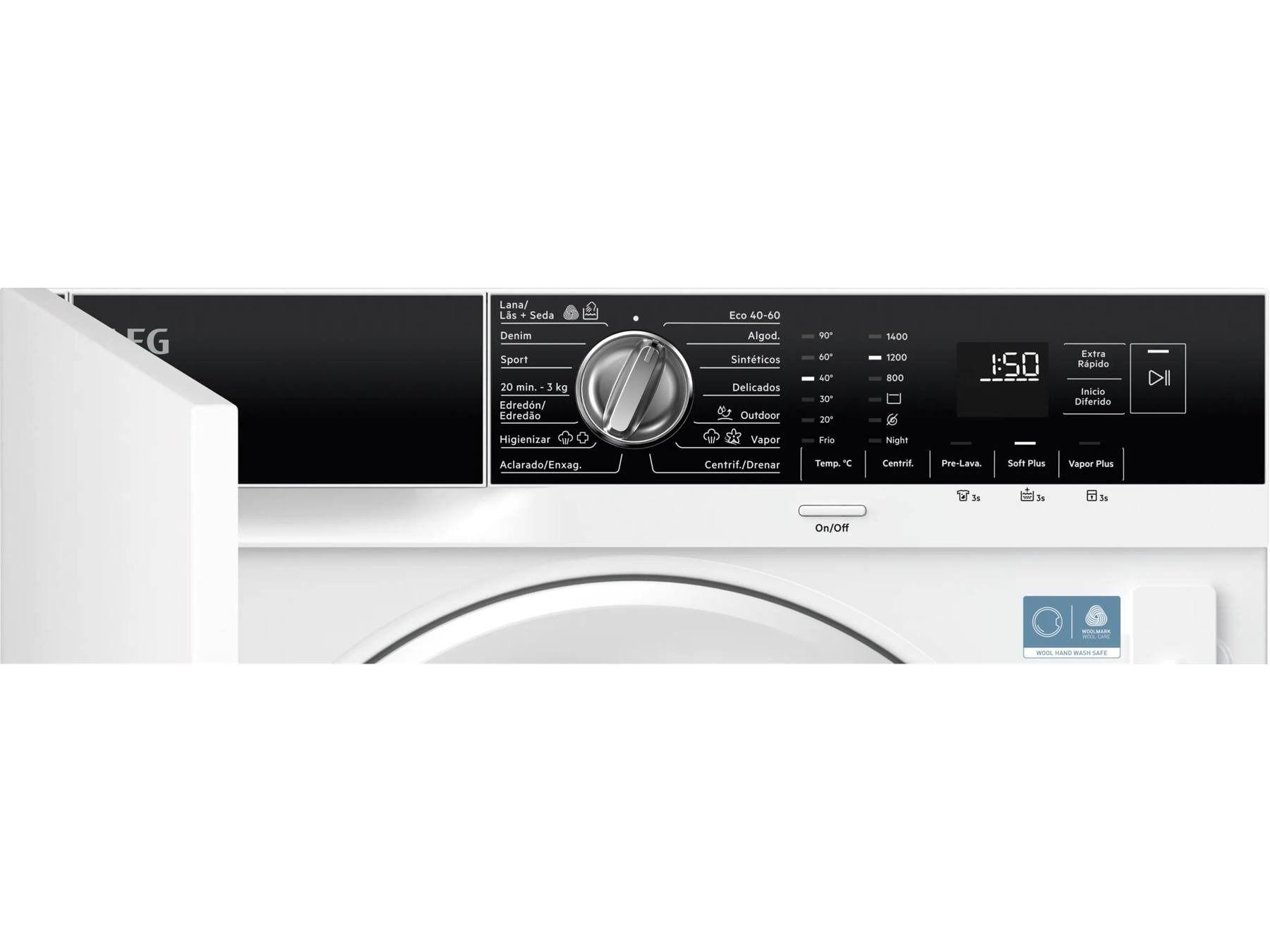 Máquina de Lavar Roupa de Encastre AEG LFU7G8434F (1400 RPM - B - 45 l - Branco), miniatura 2