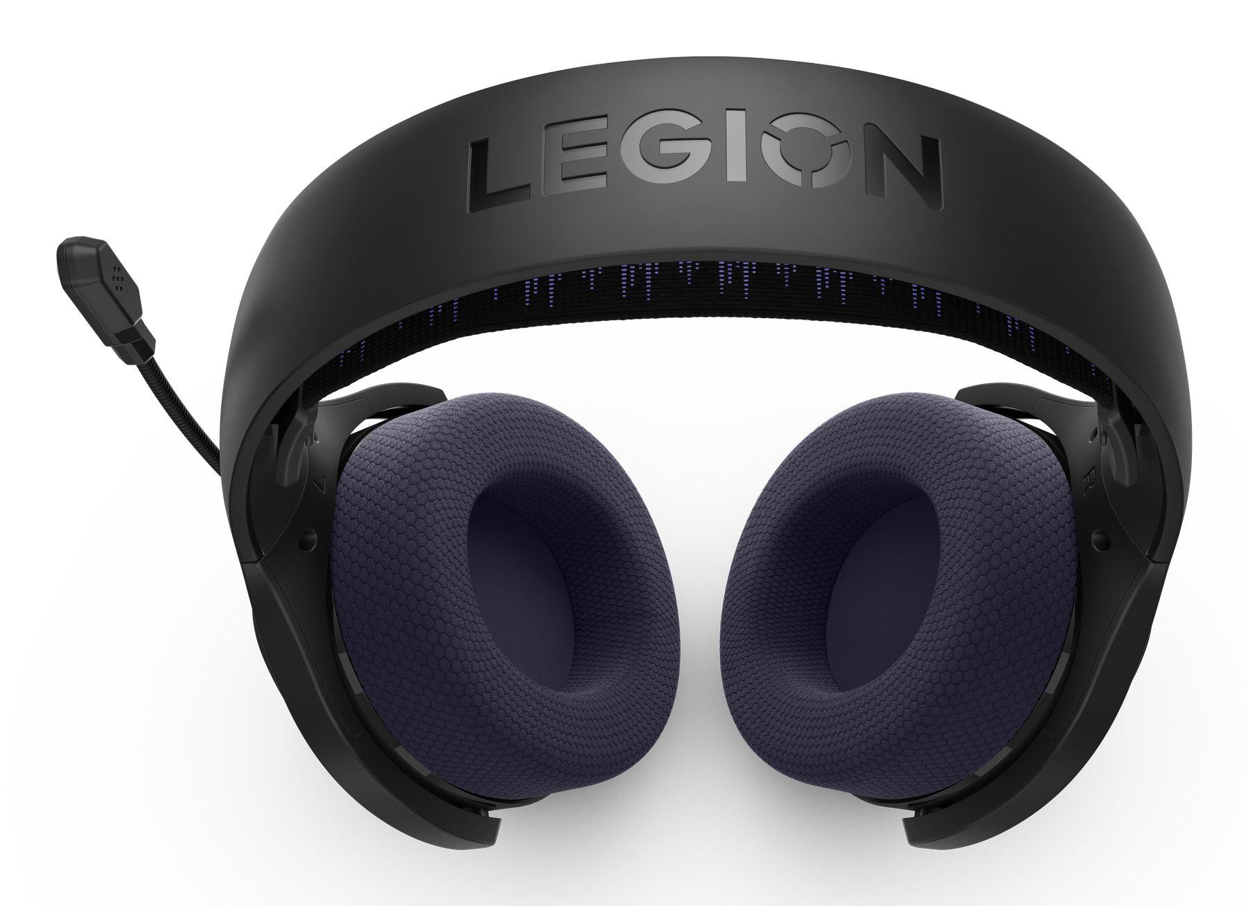 Headset Gaming LENOVO Legion H410 (Binaural - Sem fios - Circum-aural - Preto e Roxo), miniatura 2