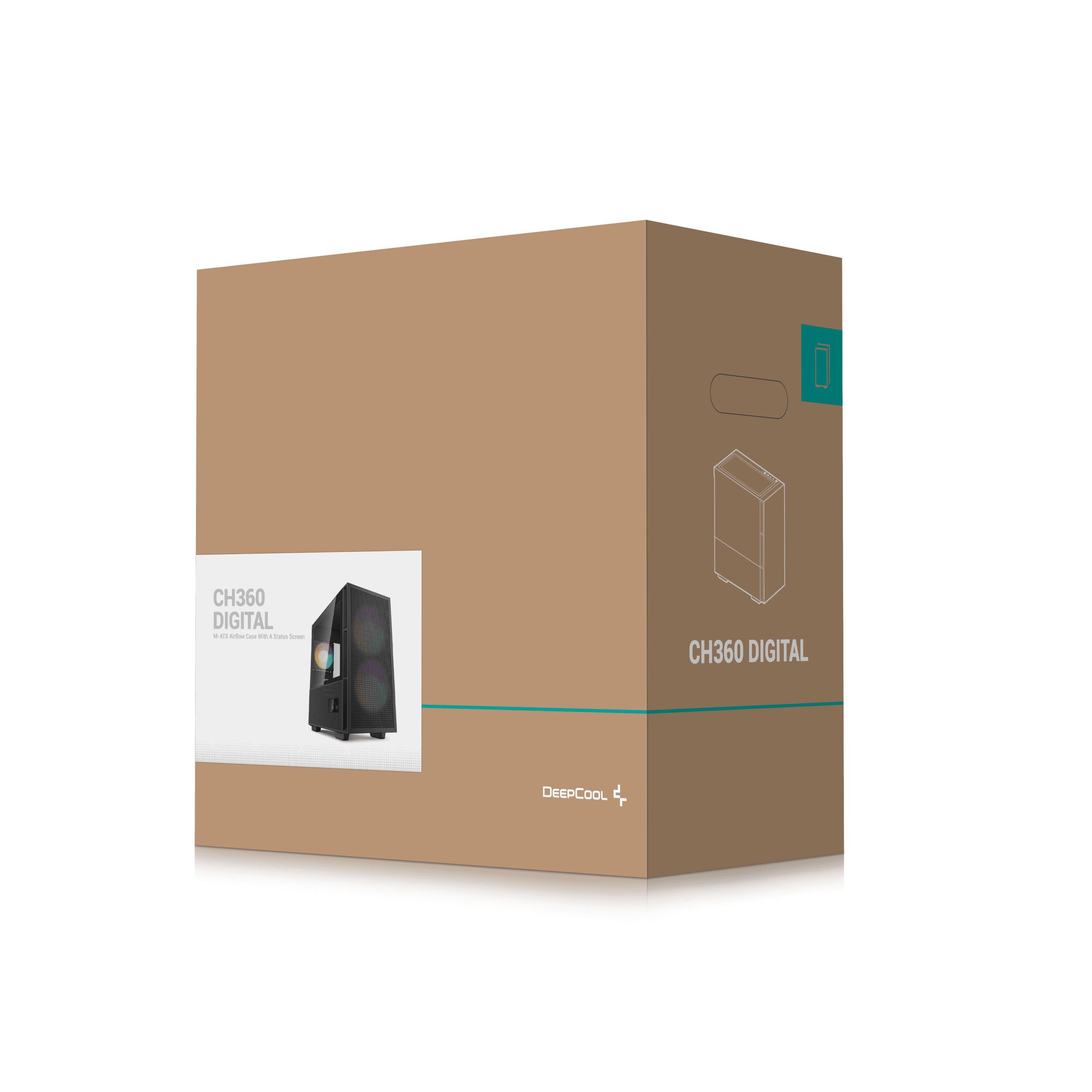 Caixa PC DEEPCOOL CH360 DIGITAL (micro ATX, Mini-ITX - Micro Tower - ABS, SPCC, vidro temperado - Preto) — miniatura 14
