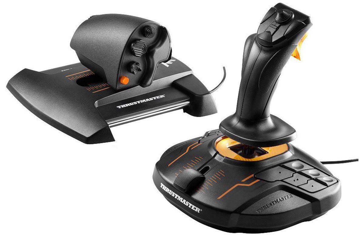 Joystick THRUSTMASTER T.16000M FCS HOTAS (PC - Com fios - Preto e Laranja)