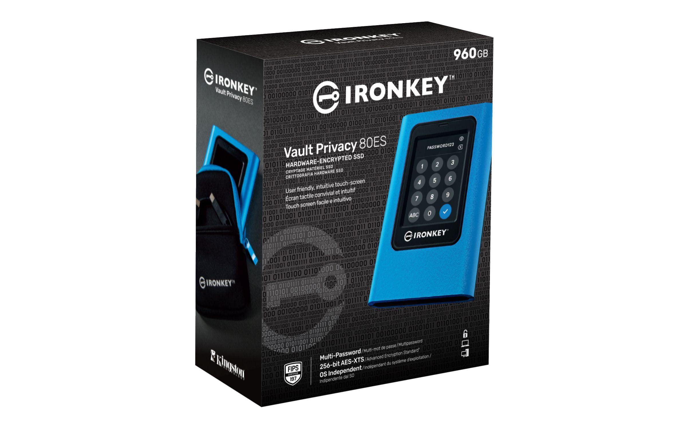 SSD KINGSTON IronKey Vault Privacy 80 IKVP80ES/960G (960 GB - 2,5 polegadas - USB 3.2 Gen 1 - Azul) — miniatura 5
