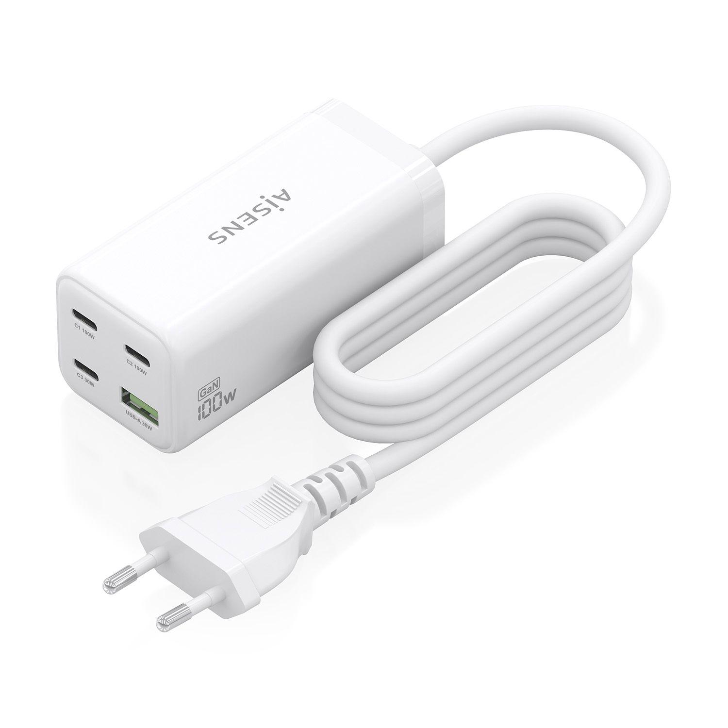 Carregador de Secretária AISENS ASCH-100W4P053-W (100 W - Branco), miniatura 2