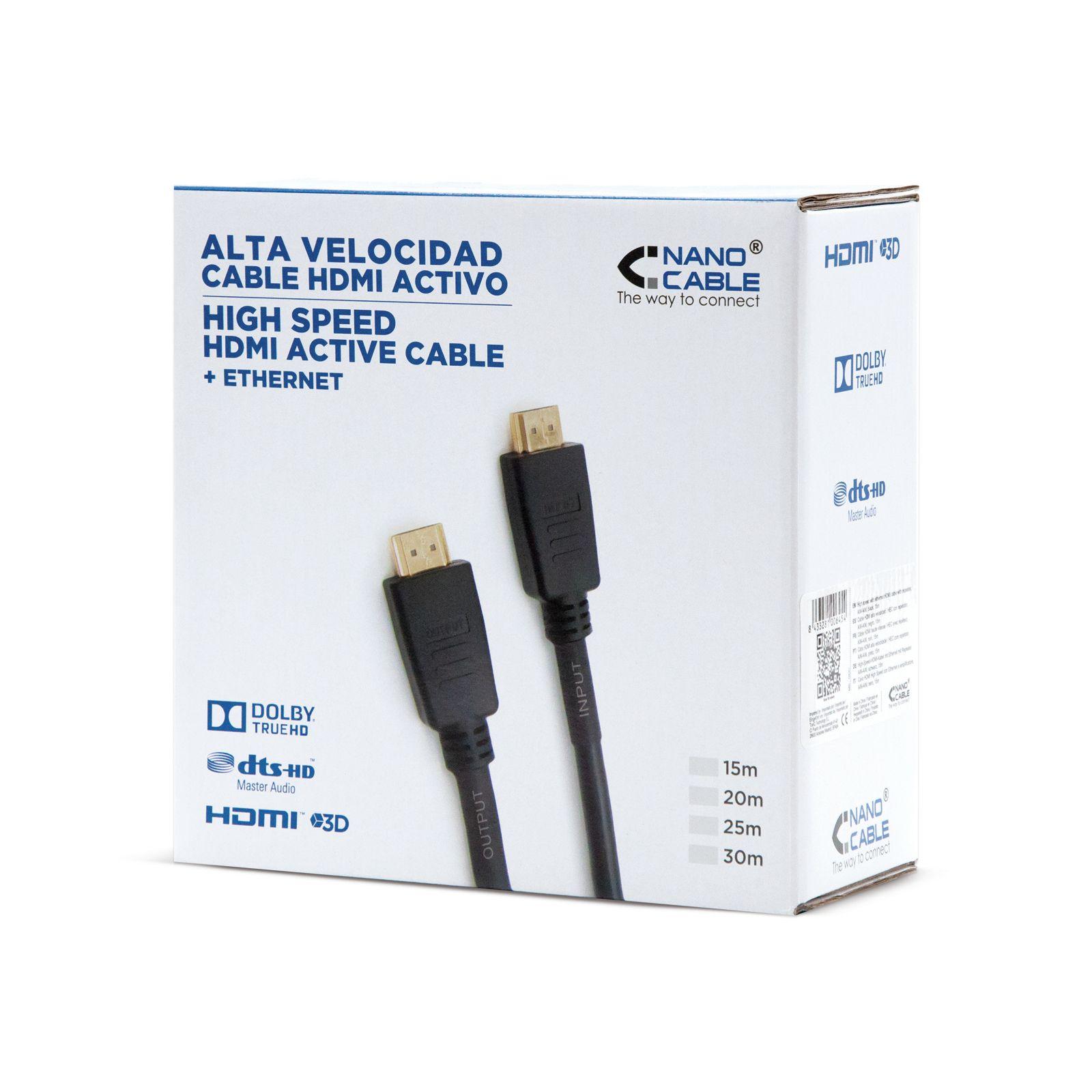 Cabo HDMI NANO CABLE 10.15.1820 (20 m - 120 Hz - HDMI Type A - Preto) — miniatura 4