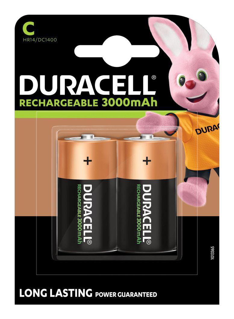 Pilhas Recarregáveis DURACELL C / R14 (Preto)