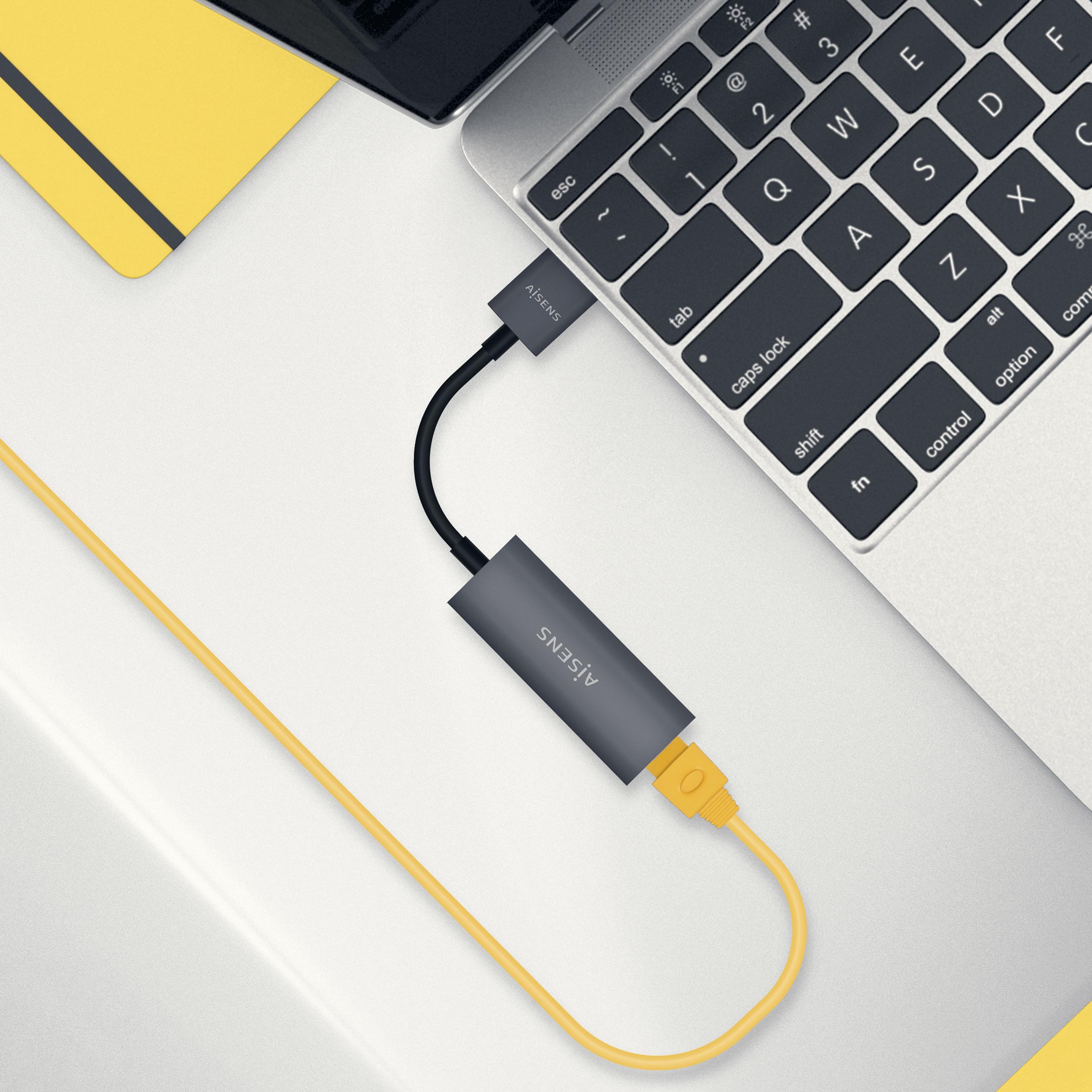 Adaptador de Rede USB AISENS A106-0708 (USB - 10/100/1000 Mbit/s - Cinzento), miniatura 5