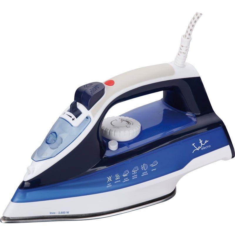Ferro de Engomar JATA PL618 (2600 W - 0,3 l - Inox com 402 saídas de vapor - Preto, Azul e Branco)